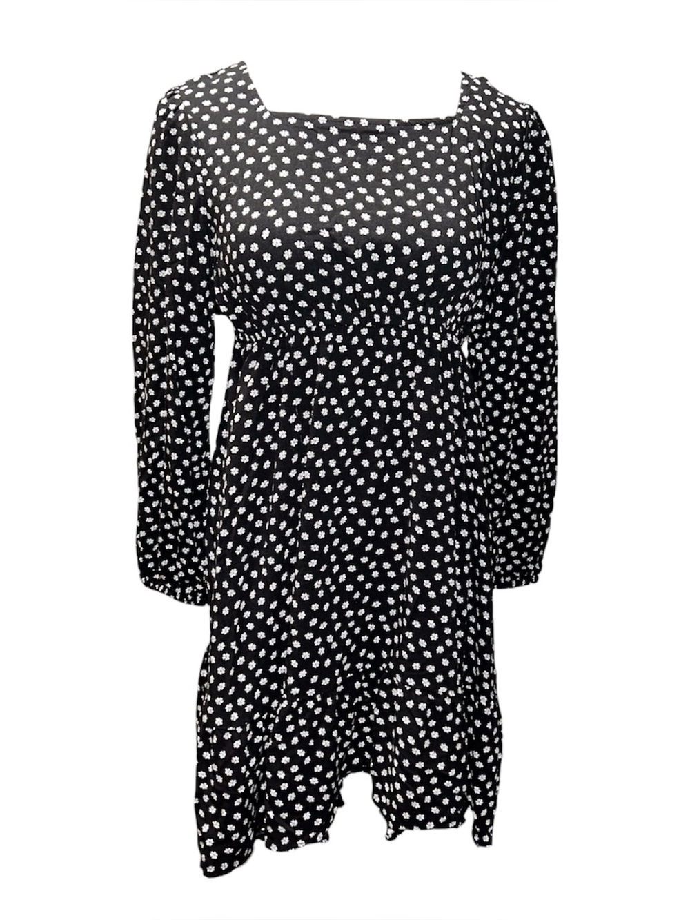 long sleeve smocked mini square neckline dress by thereabouts juniors 14.5/16.5